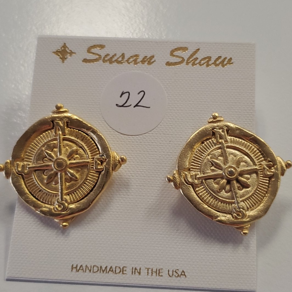 Compass post earrings